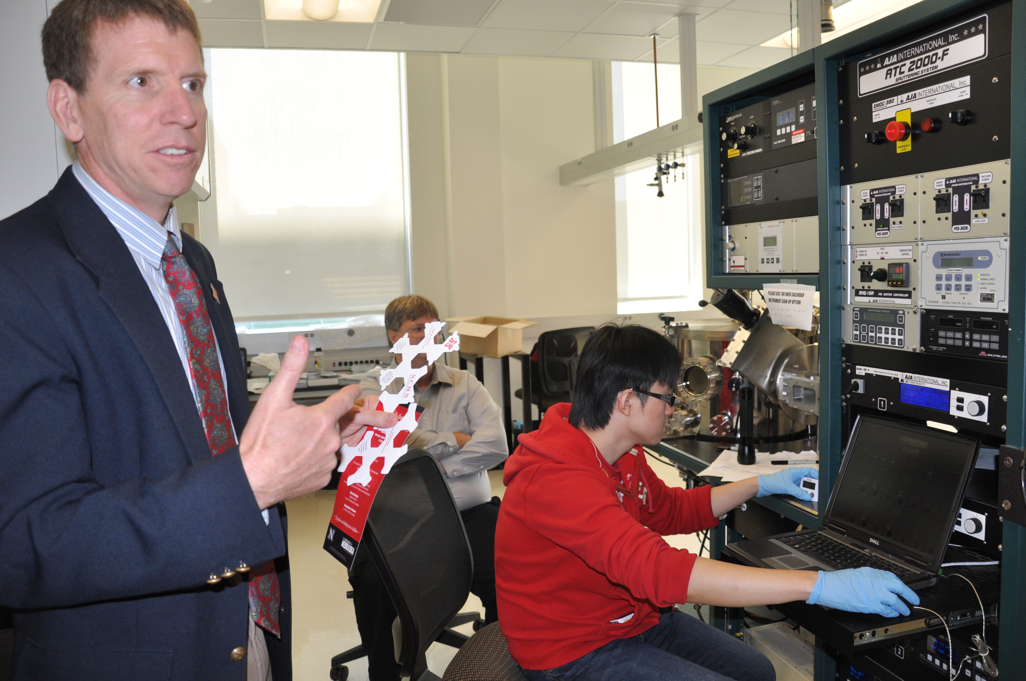 Dr. Jeffrey Shield, chair of the Mechanical & Materials Engineering Department, gives a tour of the facility.